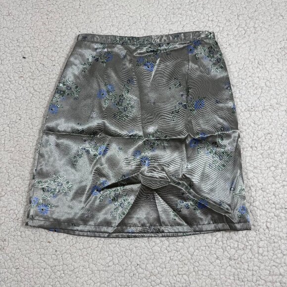 Old Navy Other - Vintage Y2K Old Navy Girls Satin Skirt Size 6 Metallic Silver Floral Fairy